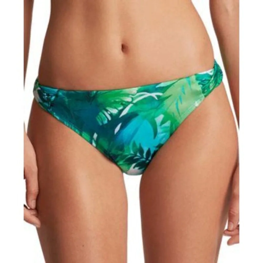 LRLRalph Lauren Twisted Bikini Bottom Women 6 Green Blue Tropical Palm Leaf‎ NWT